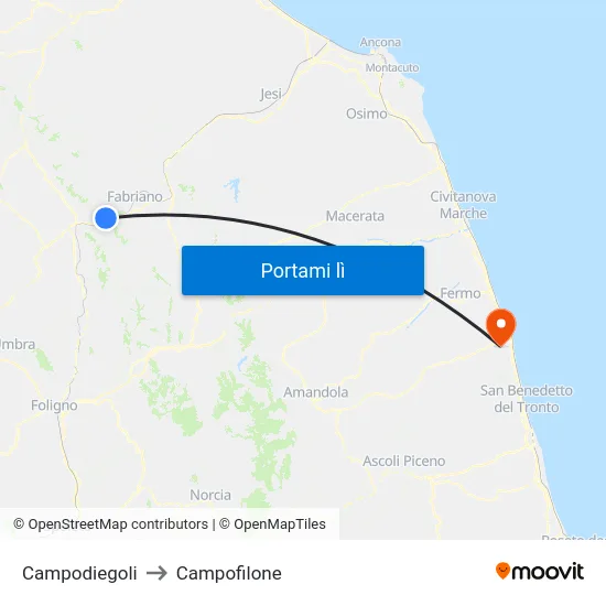 Campodiegoli to Campofilone map