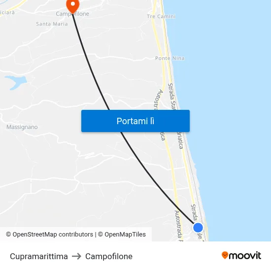 Cupramarittima to Campofilone map