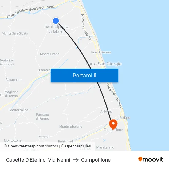 Casette D'Ete Inc. Via Nenni to Campofilone map