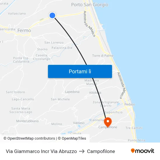 Via Giammarco Incr Via Abruzzo to Campofilone map