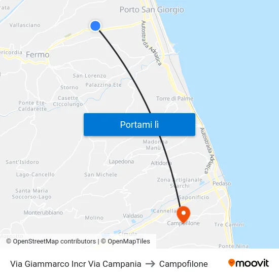 Via Giammarco Incr Via Campania to Campofilone map