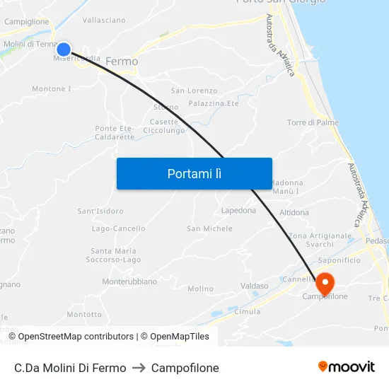 C.Da Molini Di Fermo to Campofilone map