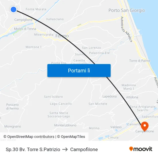 Sp.30 Bv. Torre S.Patrizio to Campofilone map