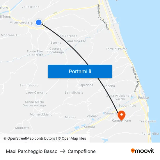 Maxi Parcheggio Basso to Campofilone map