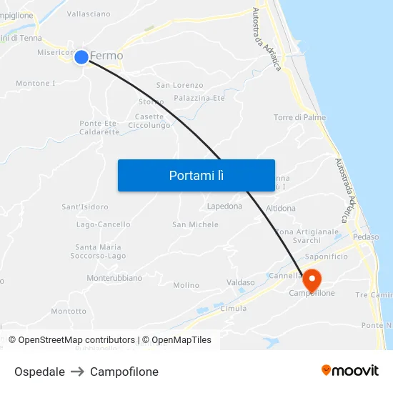 Ospedale to Campofilone map