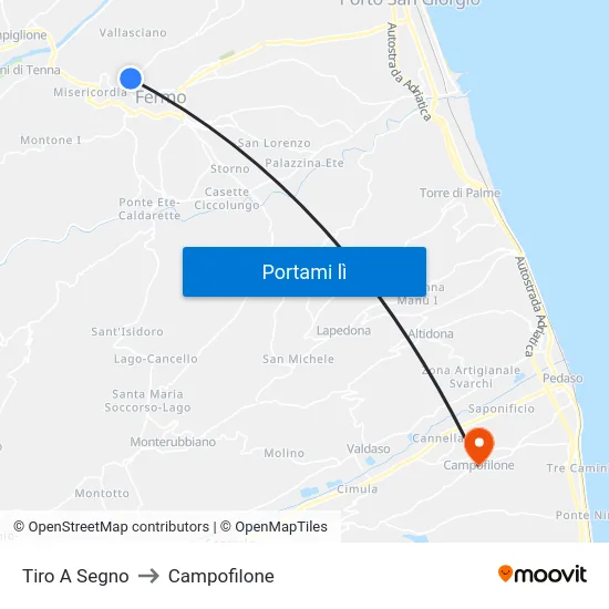 Tiro A Segno to Campofilone map