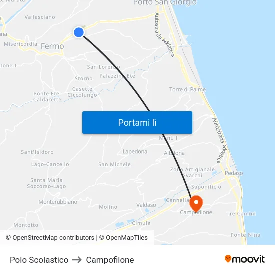 Polo Scolastico to Campofilone map