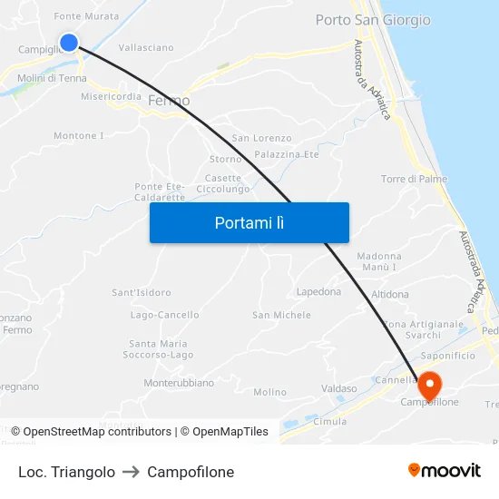 Loc. Triangolo to Campofilone map