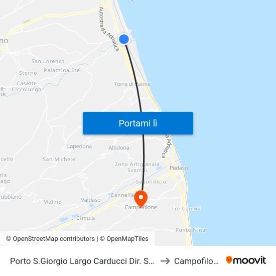 Porto S.Giorgio Largo Carducci Dir. Sud to Campofilone map