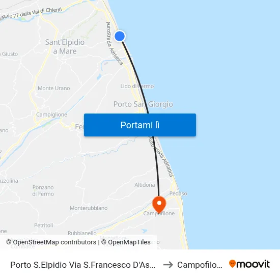 Porto S.Elpidio Via S.Francesco D'Assisi to Campofilone map