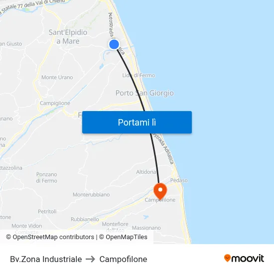 Bv.Zona Industriale to Campofilone map