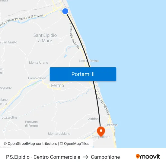 P.S.Elpidio - Centro Commerciale to Campofilone map