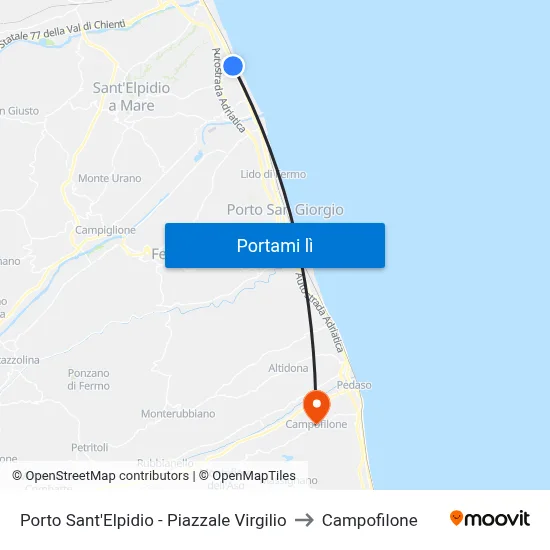 Porto Sant'Elpidio - Piazzale Virgilio to Campofilone map