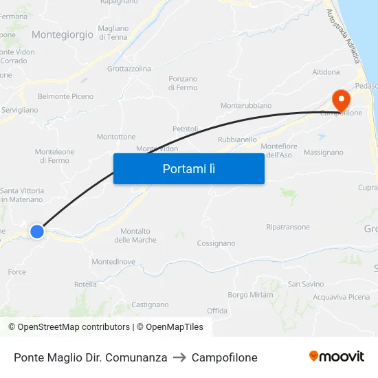 Ponte Maglio Dir. Comunanza to Campofilone map
