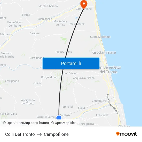 Colli Del Tronto to Campofilone map