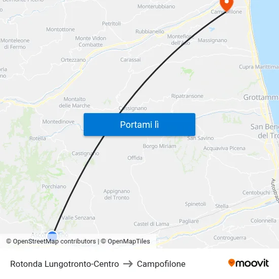 Rotonda Lungotronto-Centro to Campofilone map