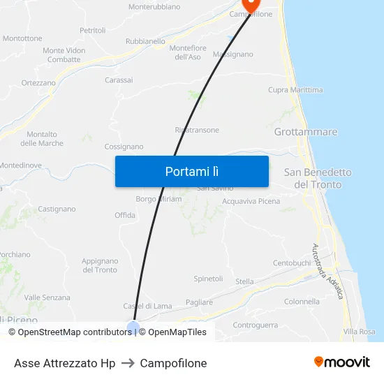 Asse Attrezzato Hp to Campofilone map