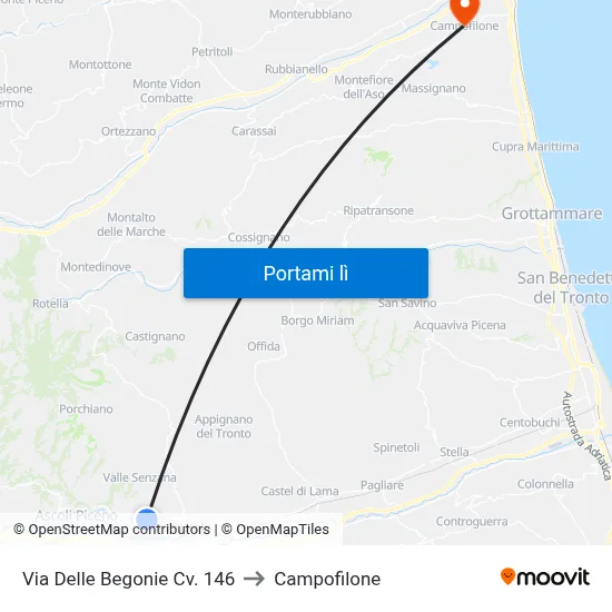 Via Delle Begonie Cv. 146 to Campofilone map