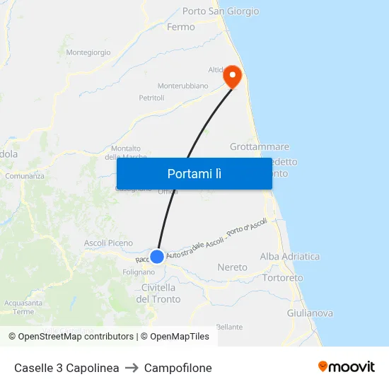 Caselle 3 Capolinea to Campofilone map