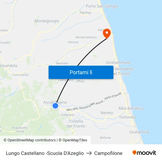 Lungo Castellano -Scuola D'Azeglio to Campofilone map