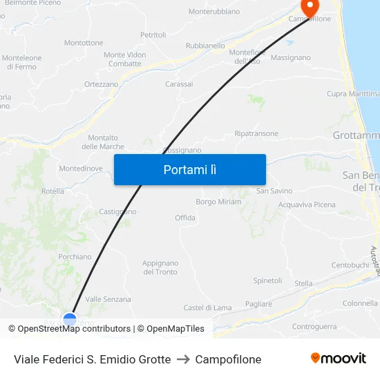 Viale Federici S. Emidio Grotte to Campofilone map