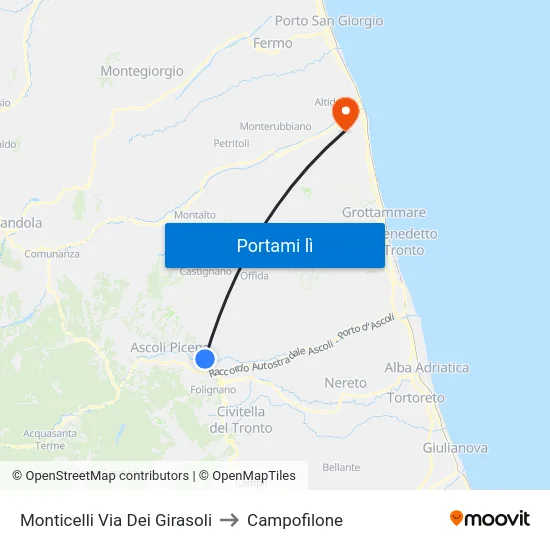 Monticelli Via Dei Girasoli to Campofilone map