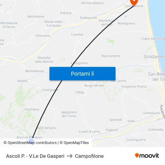 Ascoli P. - V.Le De Gasperi to Campofilone map