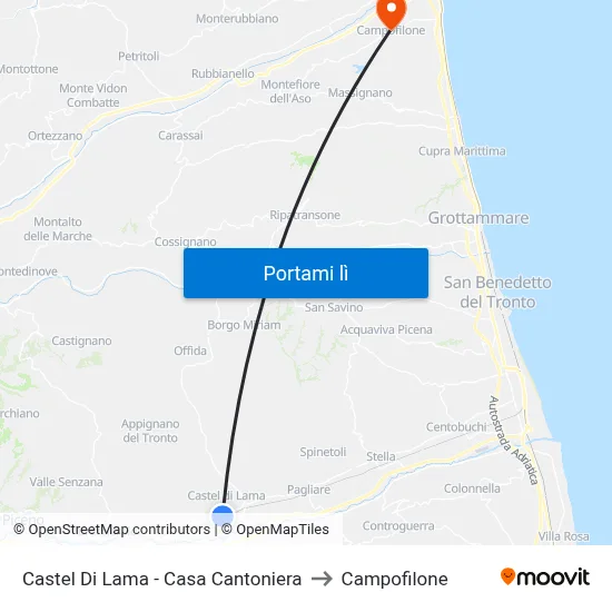 Castel Di Lama - Casa Cantoniera to Campofilone map