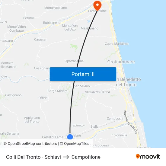 Colli Del Tronto - Schiavi to Campofilone map