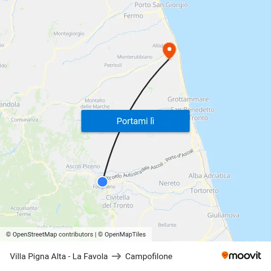 Villa Pigna Alta - La Favola to Campofilone map