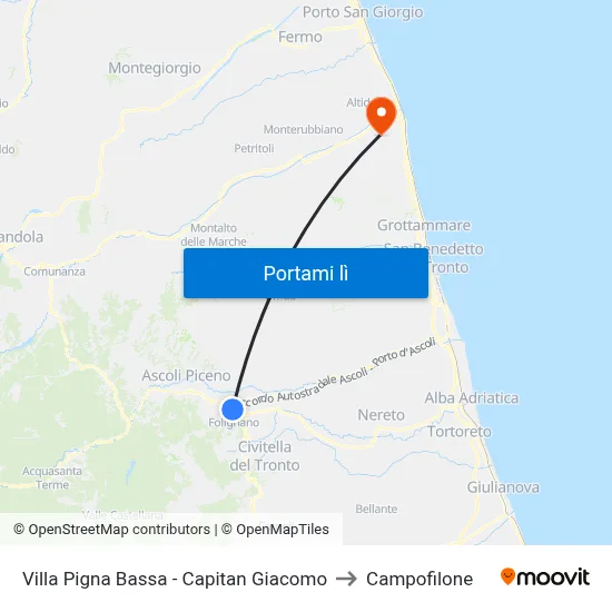 Villa Pigna Bassa - Capitan Giacomo to Campofilone map