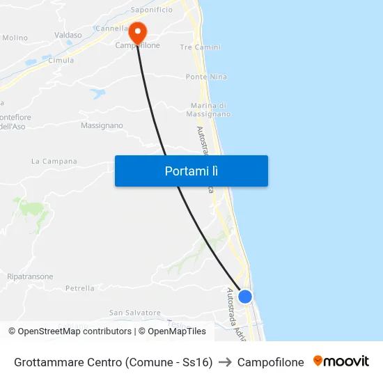 Grottammare Centro (Comune - Ss16) to Campofilone map