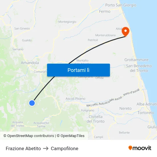 Frazione Abetito to Campofilone map