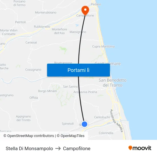 Stella Di Monsampolo to Campofilone map