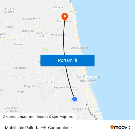 Mobilificio Pallotta to Campofilone map