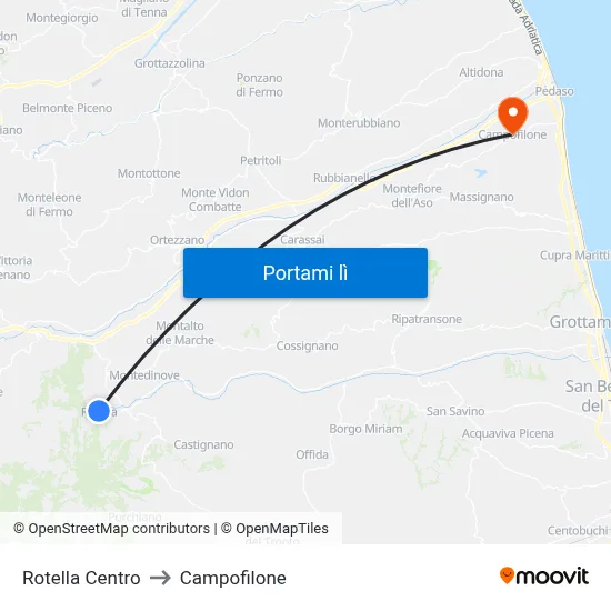 Rotella Centro to Campofilone map