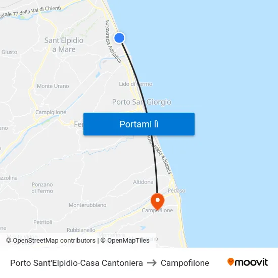 Porto Sant'Elpidio-Casa Cantoniera to Campofilone map
