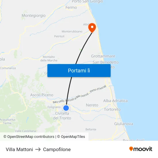 Villa Mattoni to Campofilone map