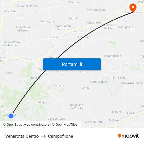 Venarotta Centro to Campofilone map