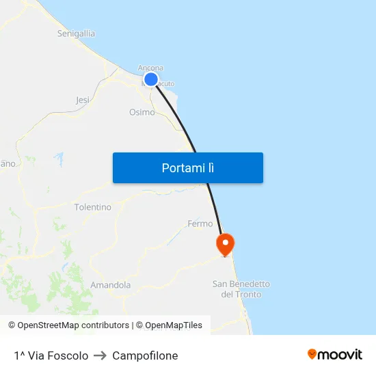 1^ Via Foscolo to Campofilone map