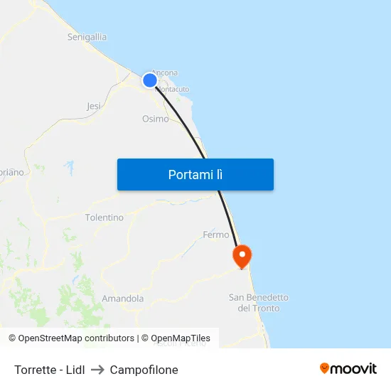 Torrette - Lidl to Campofilone map