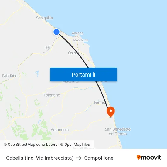 Gabella (Inc. Via Imbrecciata) to Campofilone map