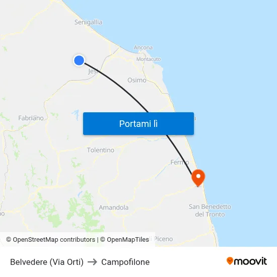 Belvedere (Via Orti) to Campofilone map