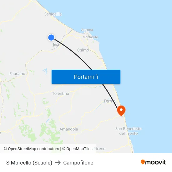 S.Marcello (Scuole) to Campofilone map