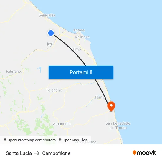 Santa Lucia to Campofilone map