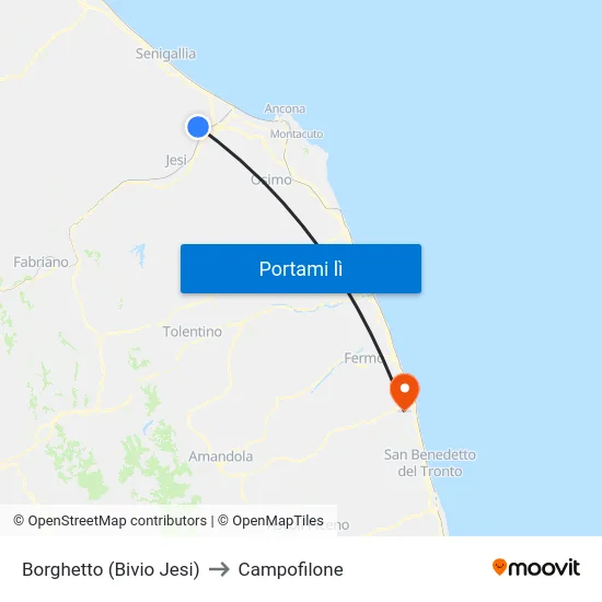 Borghetto (Bivio Jesi) to Campofilone map