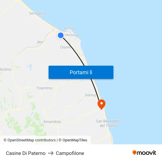 Casine Di Paterno to Campofilone map