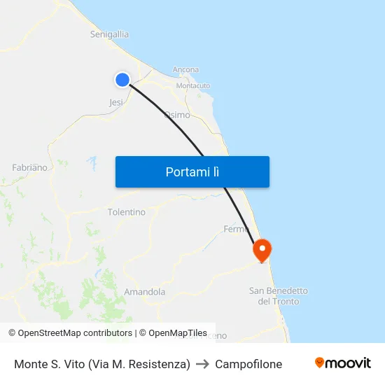 Monte S. Vito (Via M. Resistenza) to Campofilone map
