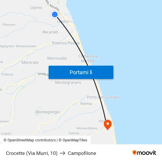 Crocette (Via Murri, 10) to Campofilone map