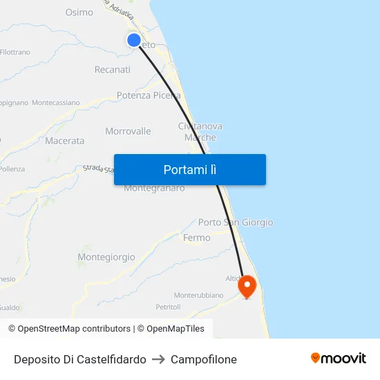 Deposito Di Castelfidardo to Campofilone map